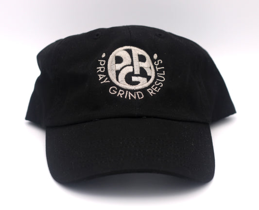 Black P.G.R. logo Dad hat
